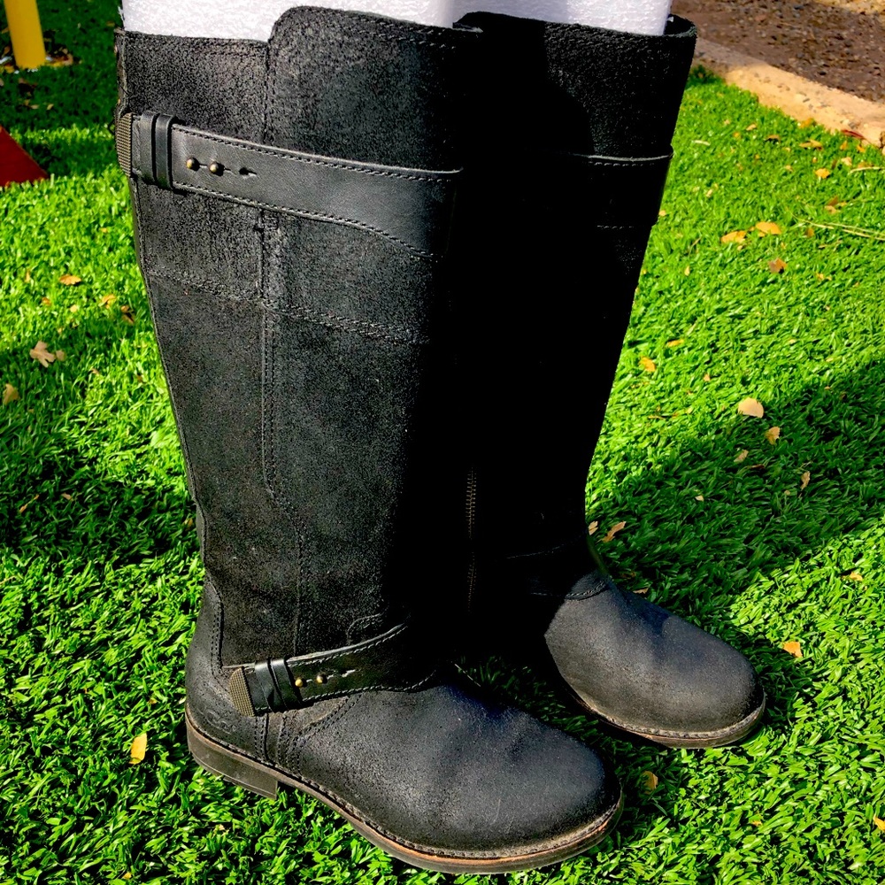 Ugg black motorcycle boots.